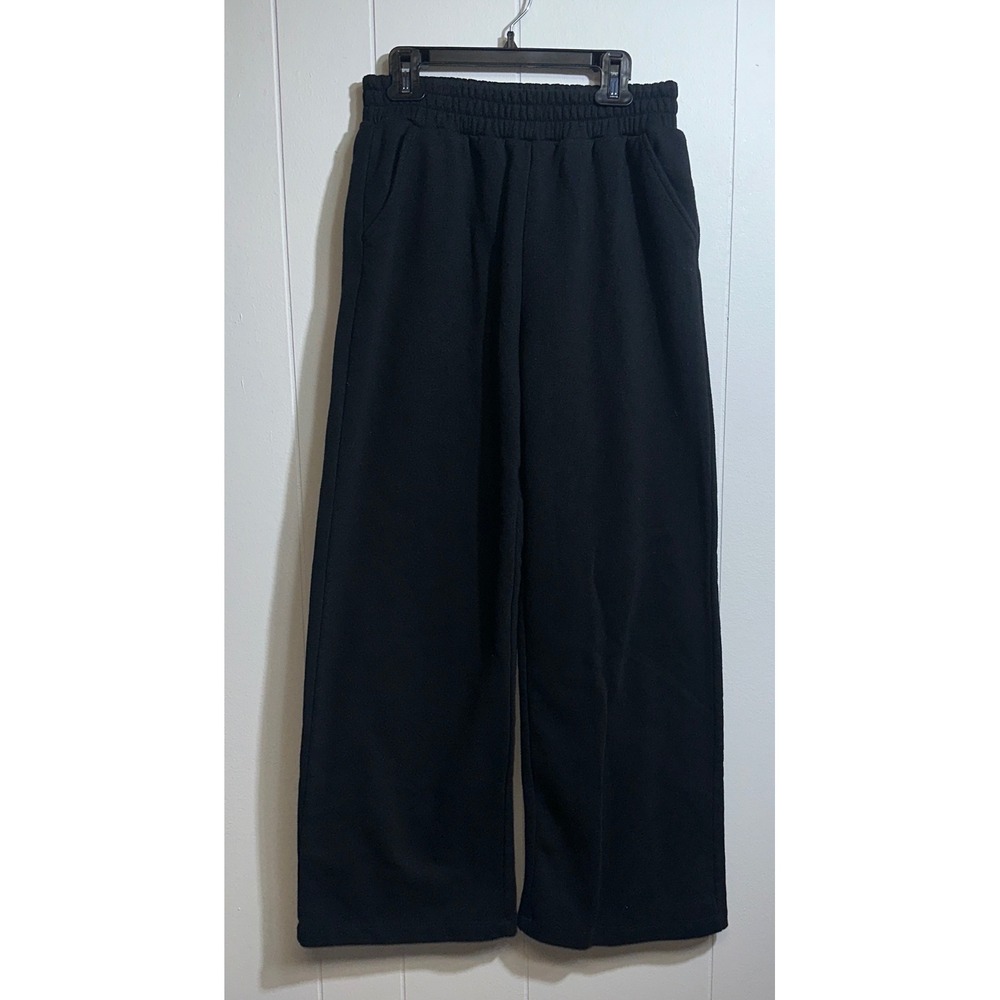 Habitual Girl Black Wide Leg Sweatpants‎ Girls Size 16 Smocked Waist CGO06837